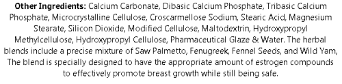 breast actives other ingredients